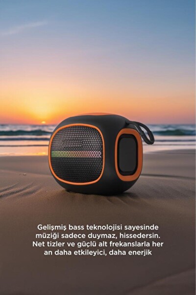 Başkenttekno D90 Taşınabilir Kablosuz FM Radyo USB TF Kart 5W Bluetooth Hoparlör - Siyah