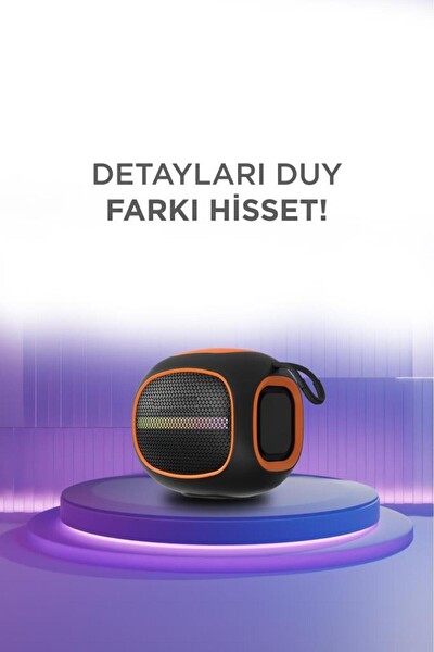 Başkenttekno D90 Taşınabilir Kablosuz FM Radyo USB TF Kart 5W Bluetooth Hoparlör - Siyah