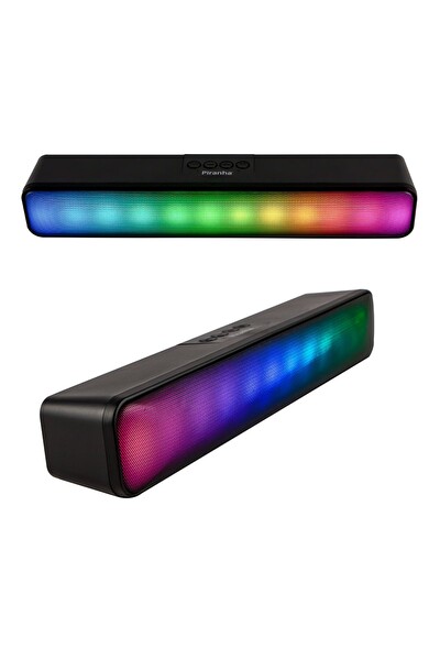 Piranha 7880 Kablosuz Hoparlör | RGB LED Işıklı TWS Bluetooth | AUX, USB & TF Kart Girişi | Şarj Edilebilir