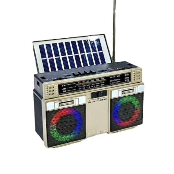 Çeşithane KTF-2209 Solar Şarjlı RGB Işıklı Bluetooth Radyo & Hoparlör