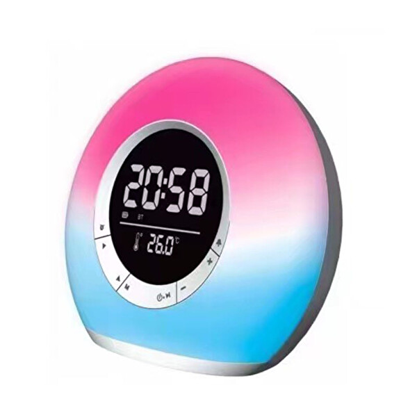 Çeşithane P11 RGB Işıklı Saatli Alarm Masaüstü TF USB FM Şarjlı Bluetooth Hoparlör