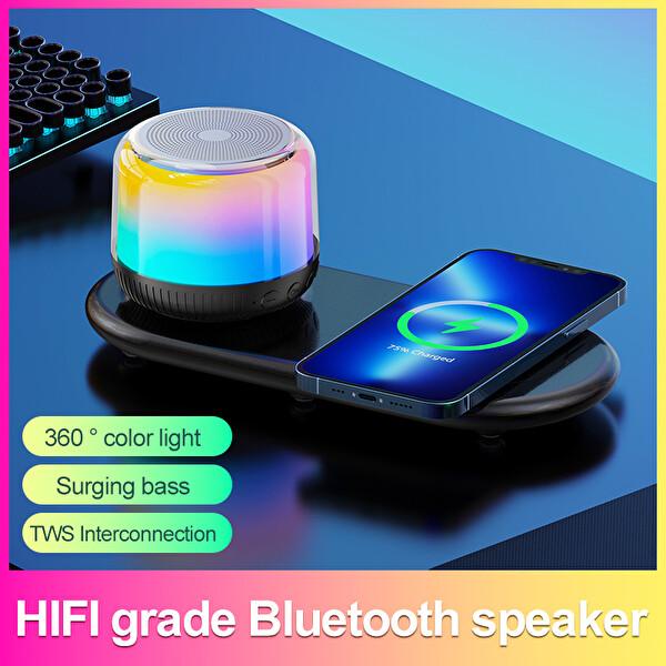 Çeşithane S12 RGB Şarjlı LED Işıklı Masaüstü TWS Type-C Bluetooth Hoparlör