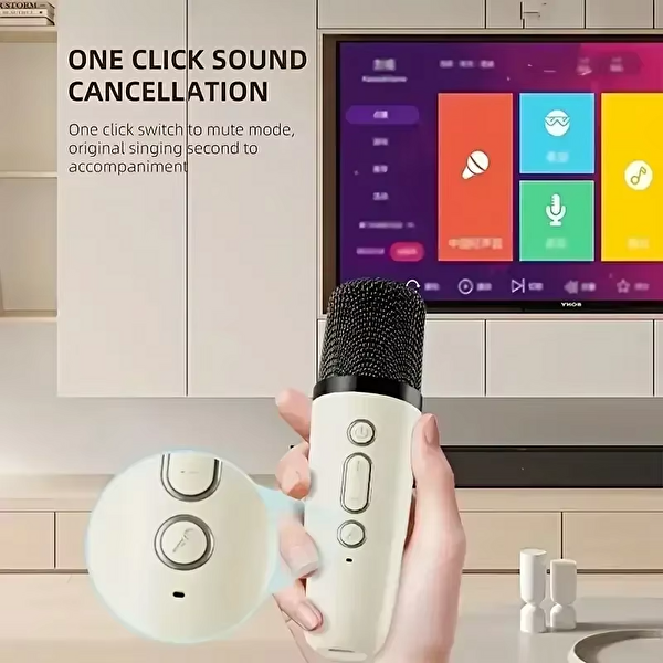 Çeşithane K12 Mikrofonlu RGB Işıklı Kablosuz Taşınabilir Karaoke Bluetooth Hoparlör