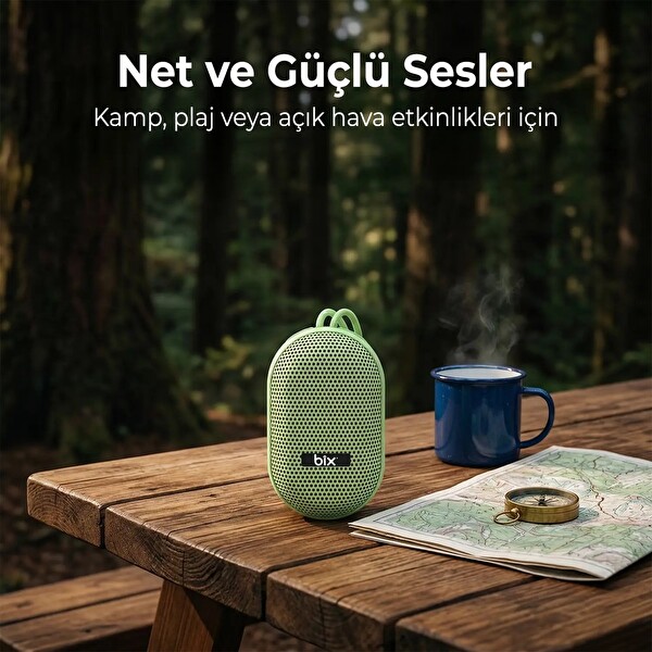Bix BXWS01 Bluetooth 6.0 IPX4 Suya Dayanıklı 8W MicroSD ve USB Destekli Taşınabilir Hoparlör Siyah