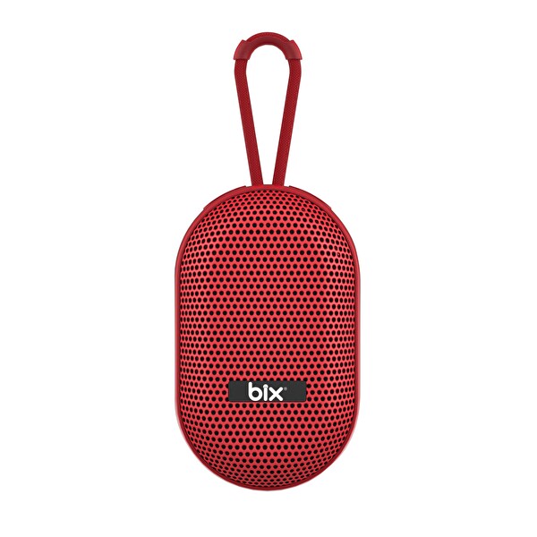 Bix BXWS01 6.0 IPX4 Suya Dayanıklı 8W Taşınabilir MicroSD & USB Destekli Bluetooth Hoparlör Kırmızı