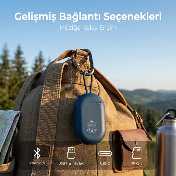 Bix BXWS01 6.0 IPX4 Suya Dayanıklı 8W Taşınabilir MicroSD & USB Destekli Bluetooth Hoparlör Yeşil