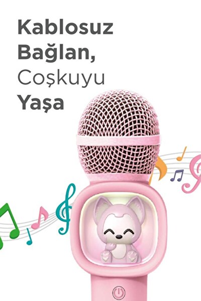 Başkenttekno 07 RGB Unikorn Figürlü Mikrofonlu Karaoke Bluetooth Hoparlör