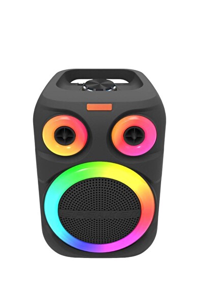 Başkenttekno D81 12W Rgb Işıklı Kablosuz Mikrofonlu WS - USB - FM Radyo Kablosuz Taşınabilir Hoparlör