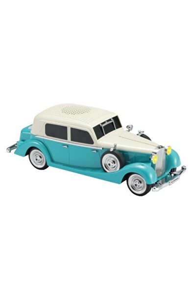 Başkenttekno D55 Retro Araba Tasarımlı 2x5W FM-USB -TF Kart Turkuaz Bluetooth Hoparlör