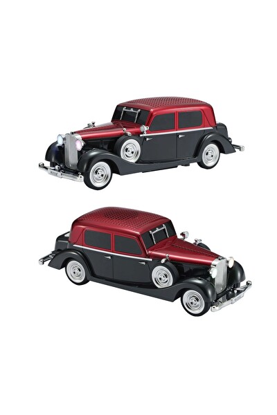 Başkenttekno D55 Retro Araba Tasarımlı 2x5W FM-USB-TF Kart Kırmızı Bluetooth Hoparlör