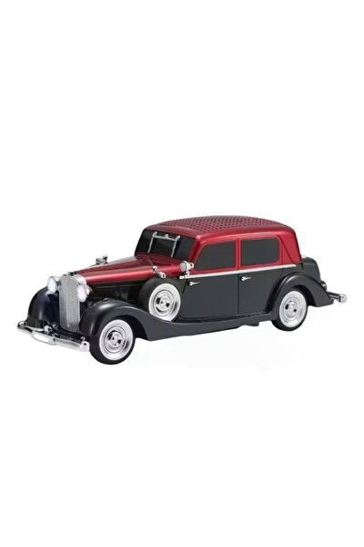 Başkenttekno D55 Retro Araba Tasarımlı 2x5W FM-USB-TF Kart Kırmızı Bluetooth Hoparlör