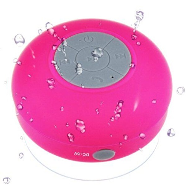 Aek Tech Su Geçirmez Mini Bluetooth Duş Hoparlörü Pembe