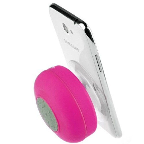 Aek-Tech Su Geçirmez Mini Bluetooth Duş Hoparlörü Pembe
