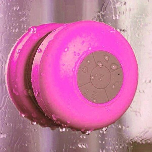 Aek-Tech Su Geçirmez Mini Bluetooth Duş Hoparlörü Pembe