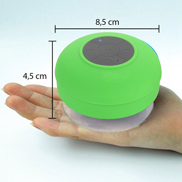Aek-Tech Su Geçirmez Mini Bluetooth Duş Hoparlörü Yeşil