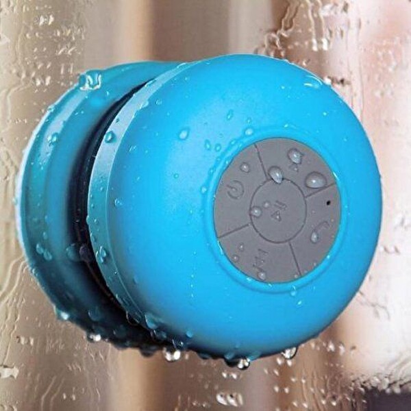 Aek-Tech Su Geçirmez Mini Bluetooth Duş Hoparlörü Mavi