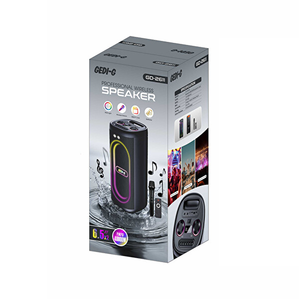 Başkenttekno GD-2611 Dijital LED Göstergeli Mikrofonlu RGB TWS Çift 6.5