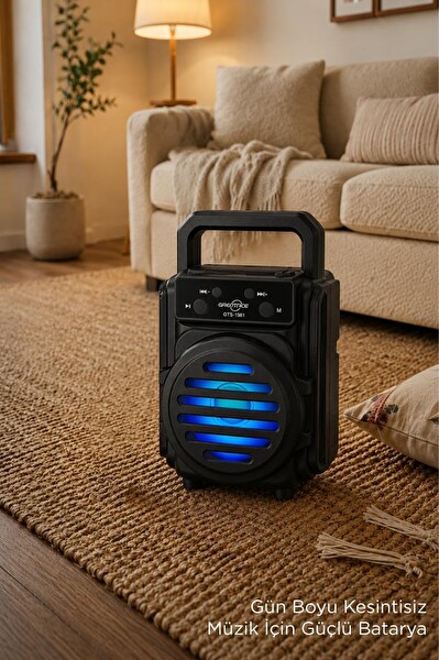 Torima GTS-1961 RGB Işıklı Kablosuz Bluetooth Hoparlör Siyah