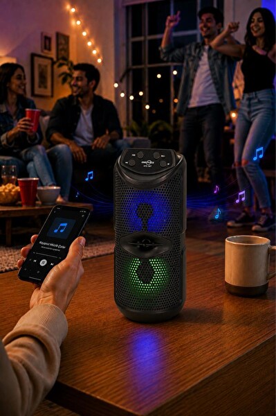 Torima GTS-1557 RGB Işıklı Kablosuz Bluetooth Hoparlör Siyah