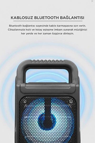 Torima GTS-1362 RGB Işıklı Kablosuz Bluetooth Hoparlör Siyah
