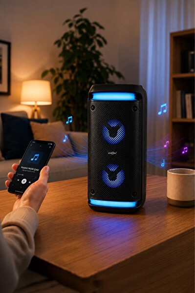 Torima GTS-2088 RGB Işıklı Kablosuz Siyah Speaker Bluetooth Hoparlör
