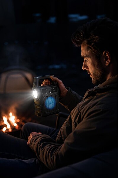 Torima KTS-2295 RGB Işıklı Fenerli Kablosuz Siyah Speaker Bluetooth Hoparlör
