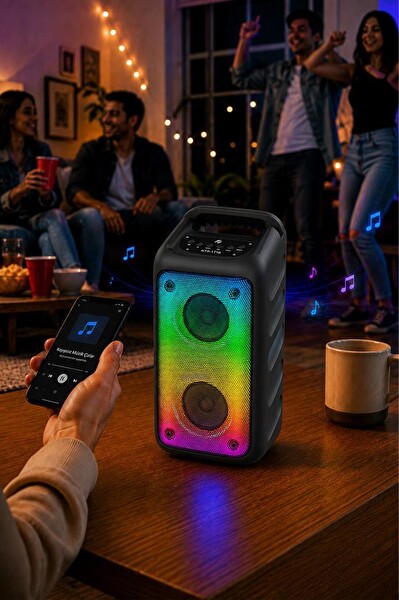 Torima KTS-1710 RGB Işıklı Kablosuz Siyah Speaker Bluetooth Hoparlör