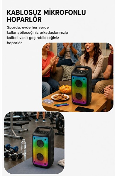 Torima KTS-1710 RGB Işıklı Kablosuz Siyah Speaker Bluetooth Hoparlör