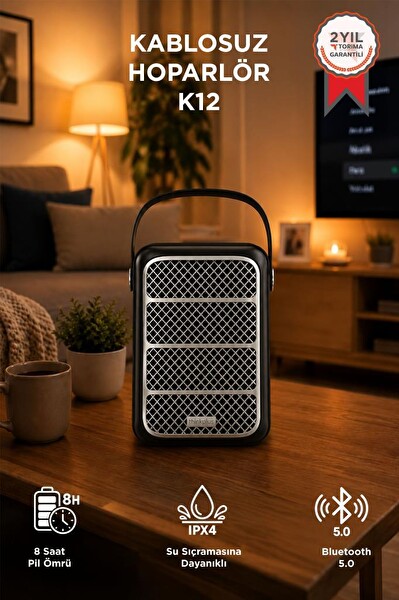 Torima K12 Bluetooth Hoparlör Kablosuz Taşınabilir Speaker Siyah