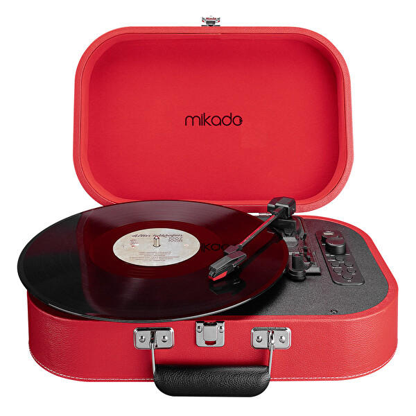 Mikado Nostalgia MN-101 USB + RCA + Bluetooth Destekli Kırmızı Pikap