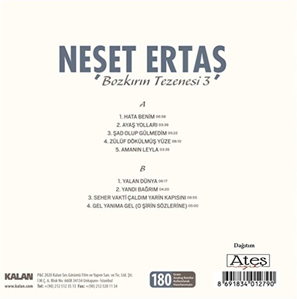 Neşet Ertaş    Bozkırın Tezenesi 3 Plak 2