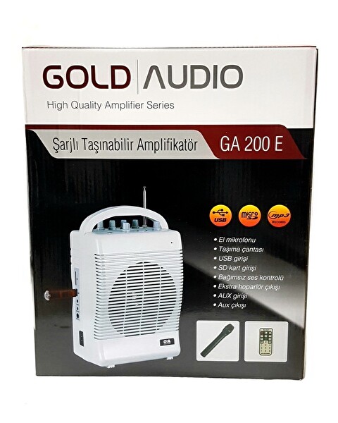 Gold Audio GA200E El Mikrofonlu Seyyar Taşınabilir Amfi