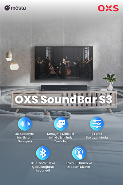 OXS S3 TV için Ses Barları Dahili Subwoofer İle Ev Sineması Ses Sistemi 3D Surround Ses Sistemi TV Ses Çubuğu