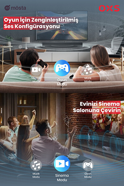 OXS S3 TV için Ses Barları Dahili Subwoofer İle Ev Sineması Ses Sistemi 3D Surround Ses Sistemi TV Ses Çubuğu