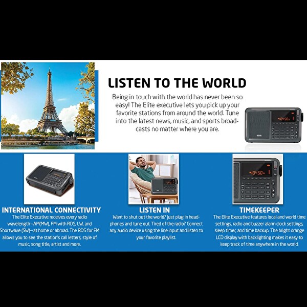 Eton Elite Executive AM/FM/Uçak Bandı/SSB/Kısa Dalga Radyo