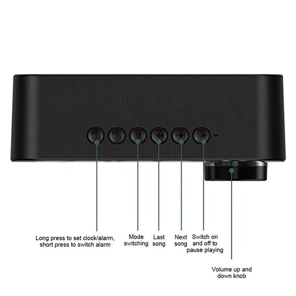 Valkyrie Bluetooth Şarjlı Alarmlı USB/SD Aynalı Masa Saati