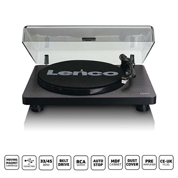 Lenco L-30BK Turntable - MMC Kartuşlu Ahşap Siyah Pikap
