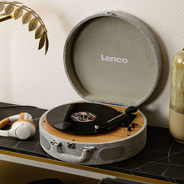 Lenco LS-66-GY Wooden Dahili Hoparlörlü Pikap