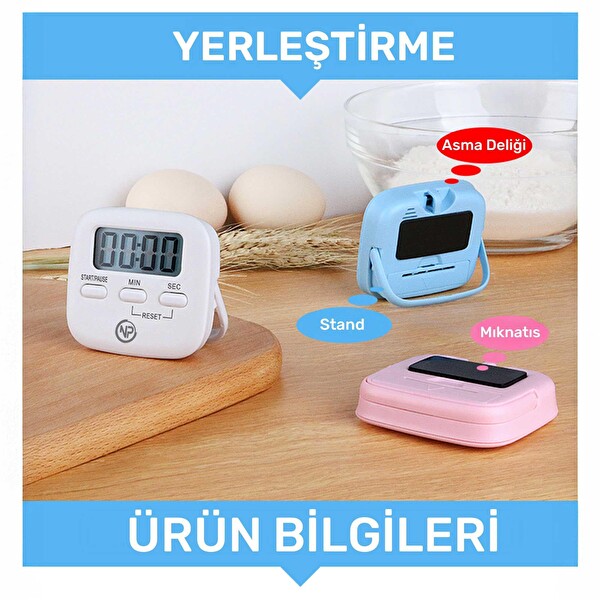 NPO NPT05P 99:59 DK Dijital Alarm Kronometre Pomodoro Öğrenci Motivasyon Saati
