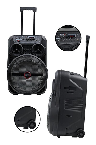 Midex MXR-280SXC Taşınabilir Seyyar Portatif 3 280 W Mikrofonlu Şarjlı Ses Sistemi Hoparlör