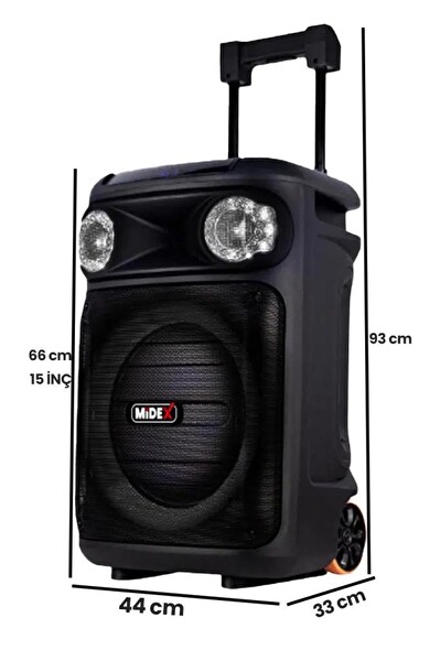 Midex MXR-1300 1300 Watt Kablosuz Mikrofonlu Şarjlı Anfi
