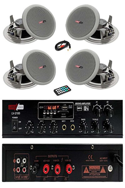 Lastvoice Middle Paket-1 Tavan Hoparlörü ve Amfi Ses Sistemi (Amfi + 4 Hoparlör)