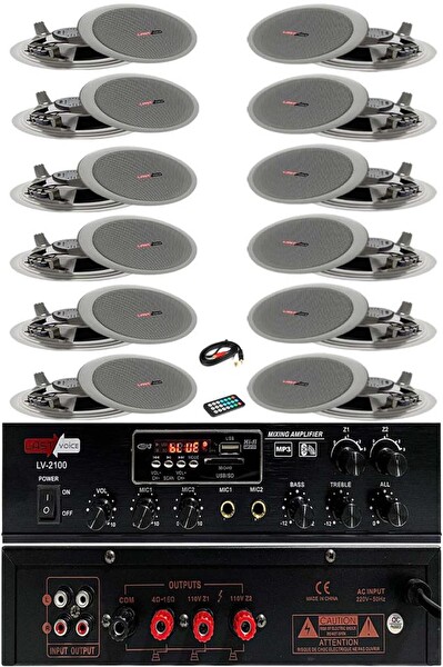 Lastvoice Middle Paket-5 Tavan Hoparlörü ve Amfi Ses Sistemi (Amfi + 12 Hoparlör)