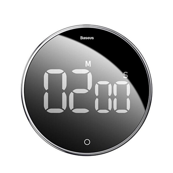 Baseus Heyo Rotation Countdown Manyetik Dijital Zamanlayıcı Çalar Saat - Siyah