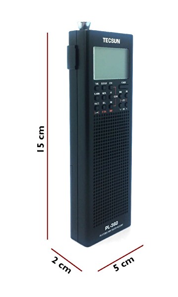 Tecsun PL-360 FM AM SW MW LW Portatif Radyo Siyah