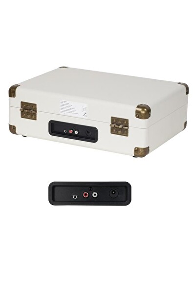 Midex MTX-101WH Şarjlı Bluetooth Aux Hoparlörlü 3 Devir Nostaljik Retro Pikap Plak Çalar