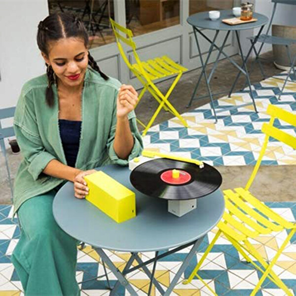 Hym Originals Duo Ayrılabilir Bluetooth Hoparlörlü Şarjlı ve Taşınabilir Akıllı Pikap Plakçalar Siyah