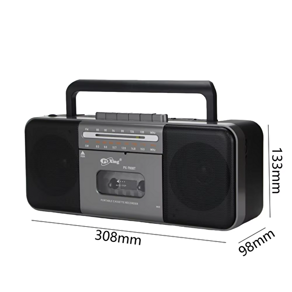 Flagen Retro Taşınabilir Müzik Çalar Radyo USB/TF - Bluetooth MP3 Çalar Çift Hoparlörlü Kompakt Ses Sistemi