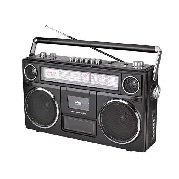 Flagen Retro Büyük Boombox Kaset Çalarlı Radyo USB/TF - Bluetooth Destekli Taşınabilir Müzik Çalar