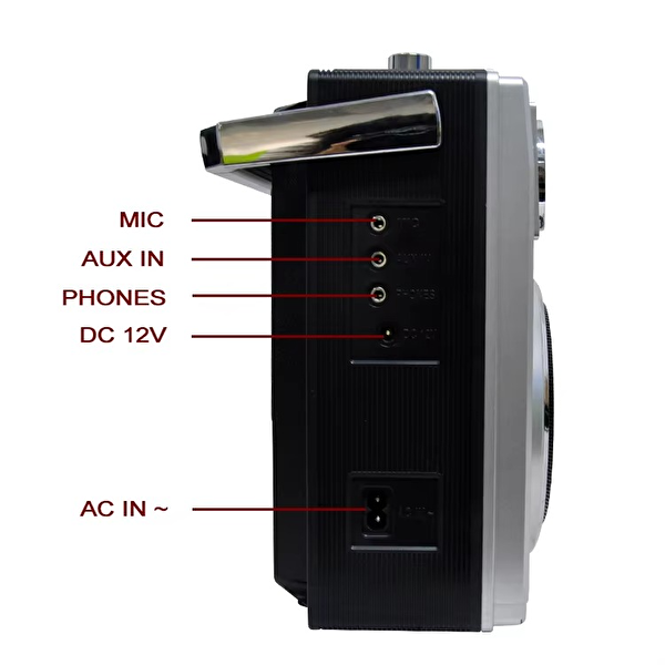 Flagen Retro Büyük Boombox Kaset Çalarlı Radyo USB/TF - Bluetooth Destekli Taşınabilir Müzik Çalar